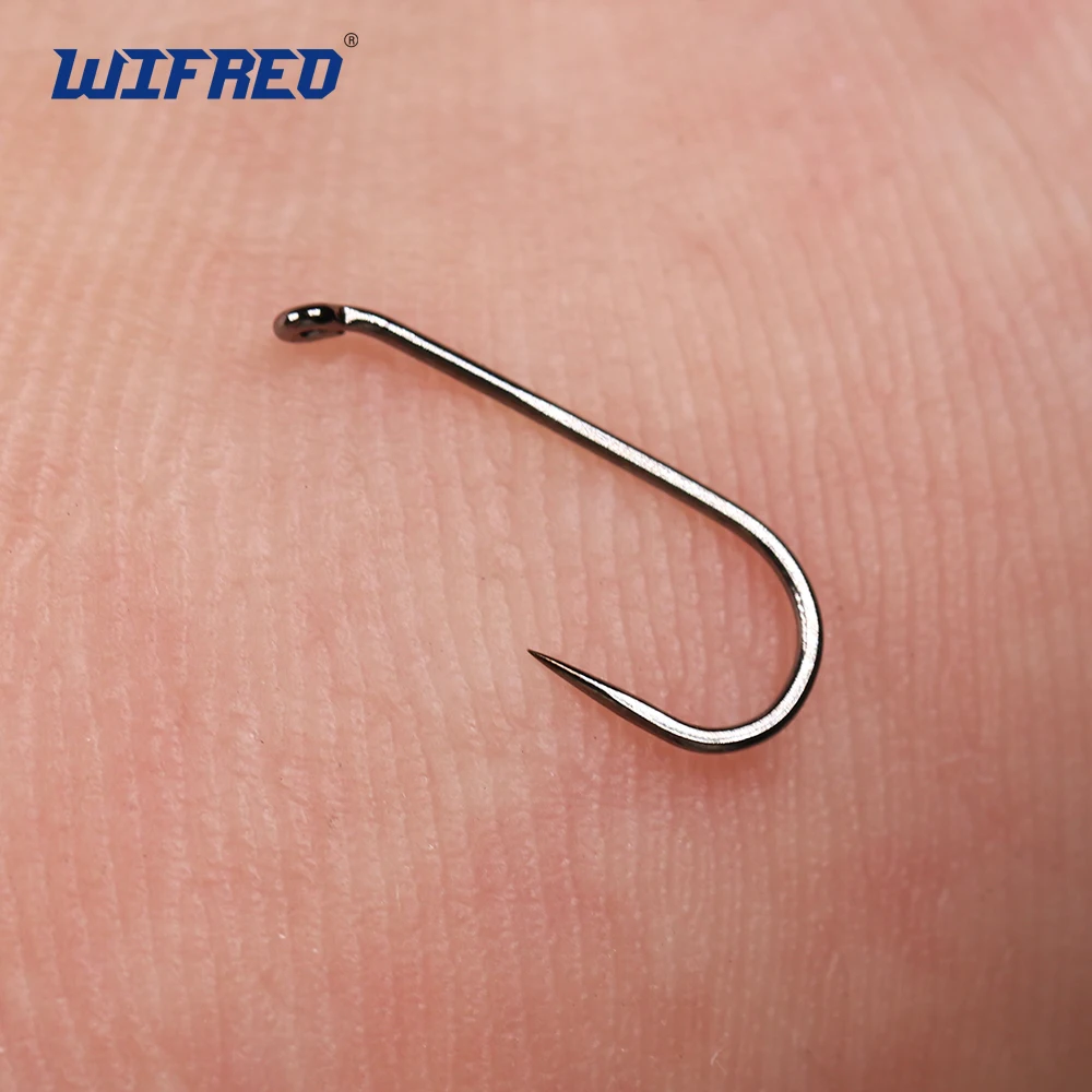 Wifreo 500/1000PCS 1X Long Shank Thin Wire Fly Fishing Hooks Barbless