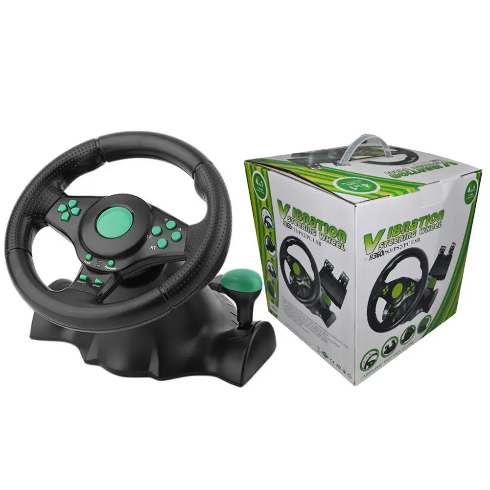 

For XBOX-360/for PS3/P2/PC Game Racing Steering Wheel USB Plug And Play With Pedal Computer Vibration 180 Degree Zero Dead Angle