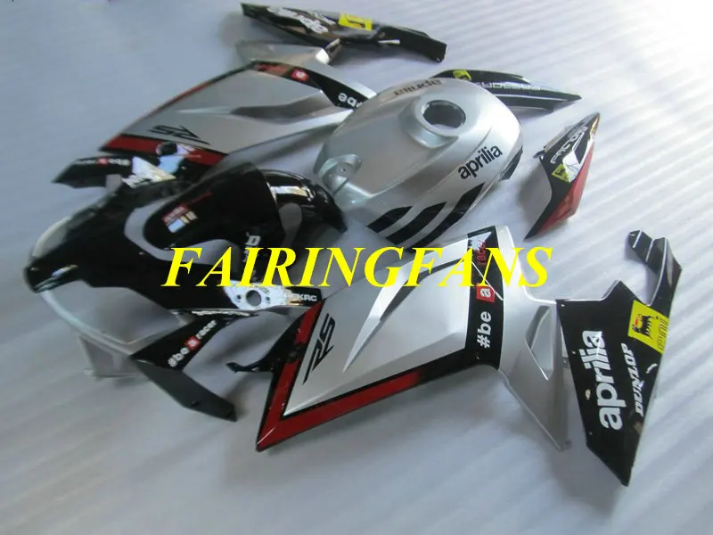 Инжекторный обтекатель для Aprilia RS125 06 07 08 09 10 11 RS 125 2006 2011 серебристый черный Обтекатели кузова+ подарки AP17