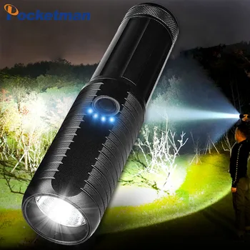 

4 Core XHP70 most powerful led flashlight torch usb rechargeable tactical flashlights 18650 or 26650 hand lamp xhp70