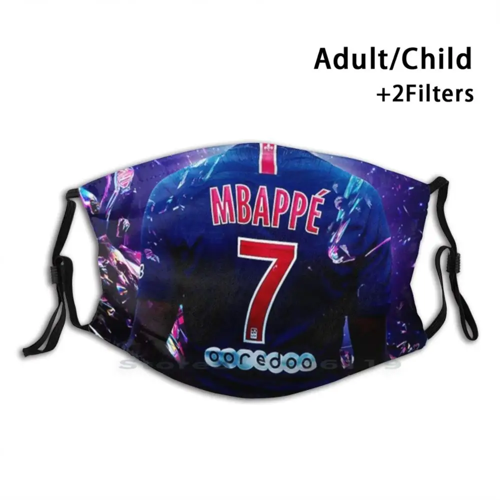 Mbappe7 Print Reusable Pm2.5 Filter DIY Mouth Mask Kids | Аксессуары для одежды