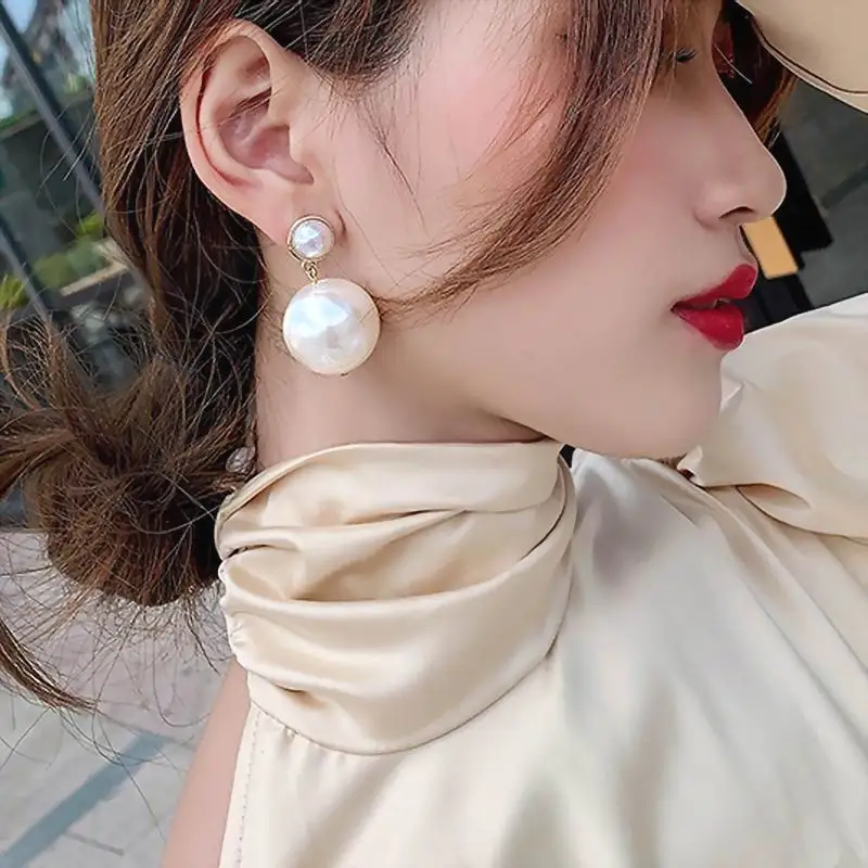

Pearl Earrings 2019 New Style Female Jewelry All Match Simple Korean Brincos Wholesale Birthday Gifts For Girlfriend