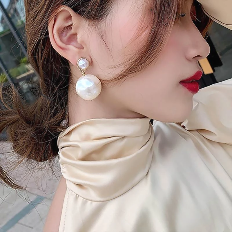 Pendientes perlas de estilo novedoso mujer, joyería sencilla coreana que combina con todo, regalos de cumpleaños para novia, venta al por mayor|Pendientes con forma de gota| - AliExpress