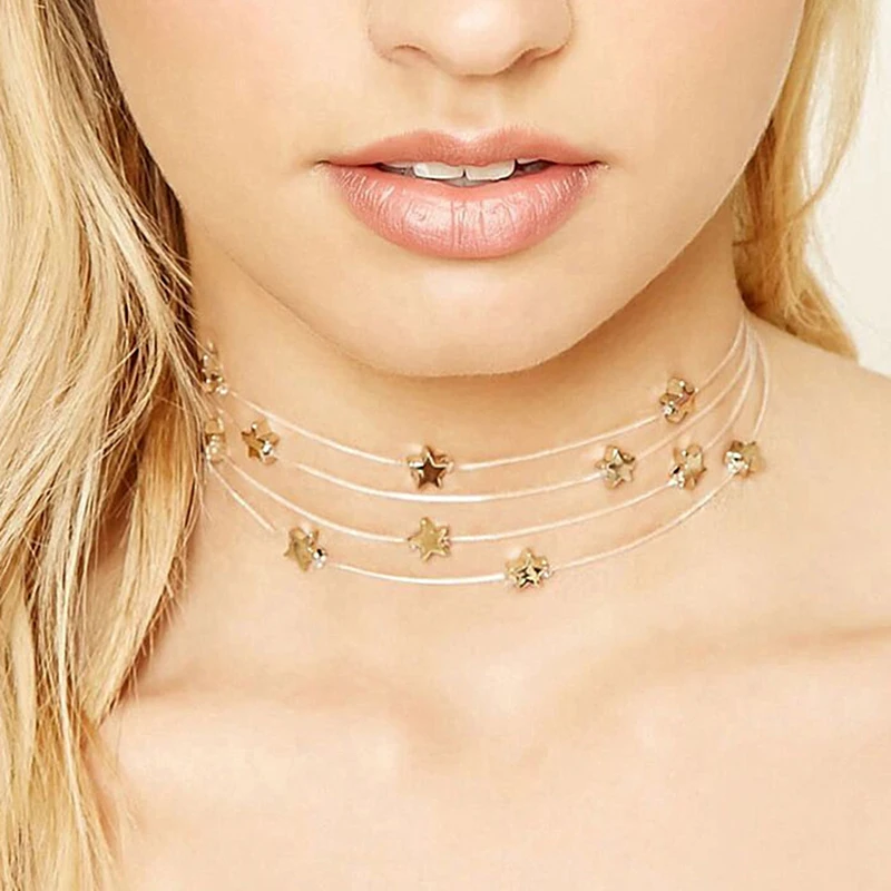 fashion star simple personalized necklace multi-layers necklace choker for women party gift holiday accessories