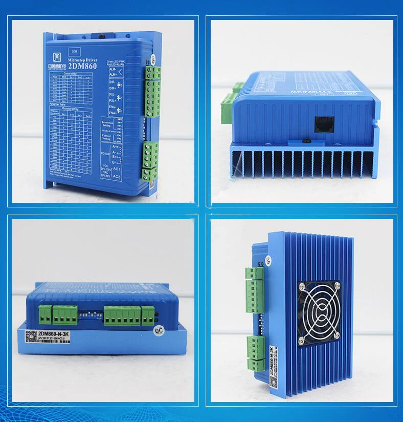 Цифровой Драйвер шагового двигателя 2 фазы 2DM860 10V-80VAC ток 2,1-8.4A используется для ЧПУ гравировальный станок с 86 двигателем