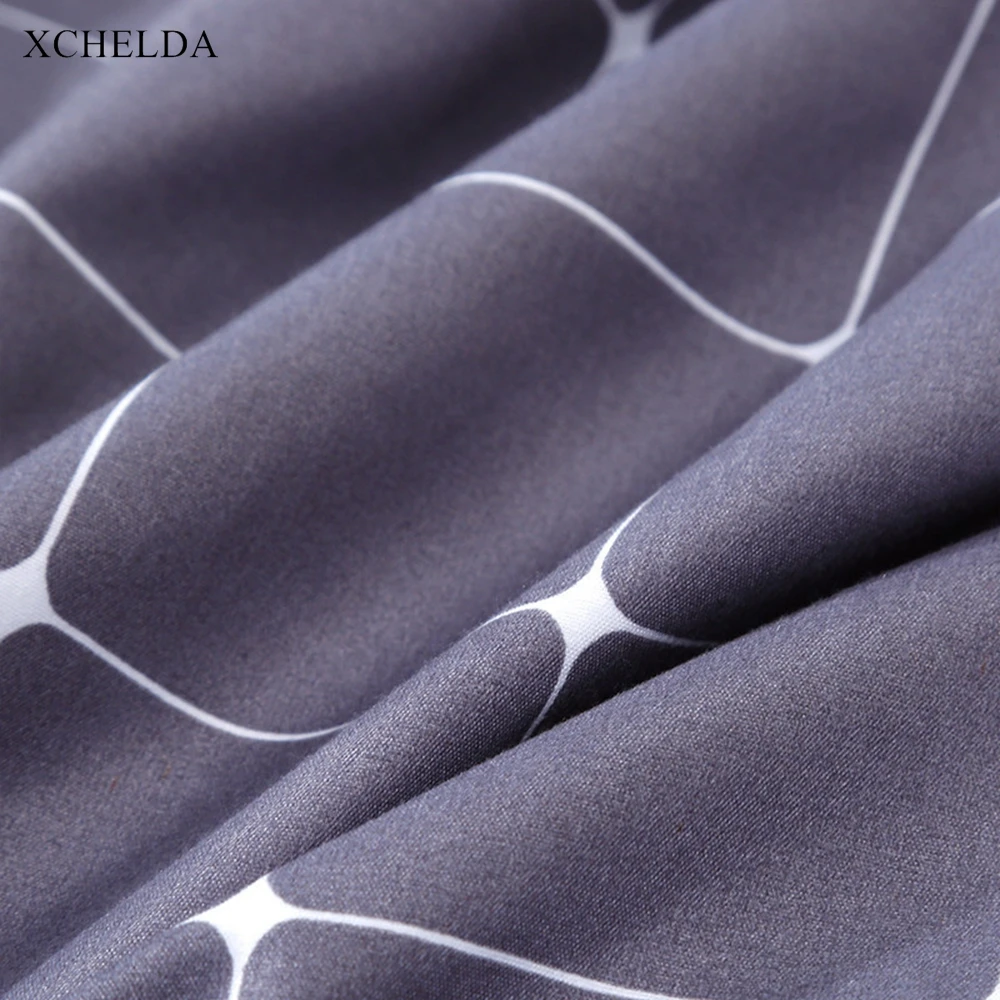 Plaid Bedding Set Double Queen King Size Comforter Duvet Cover Bed Sheet set Navy Luxury Cotton Adult linens couple Home Textile