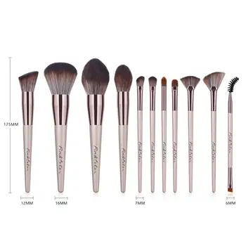 

11pcs Loos Powder Foundation Blush Eyeshadow Lip Fan Brushes Kit Makeup Brushes Set Make-Up Brush
