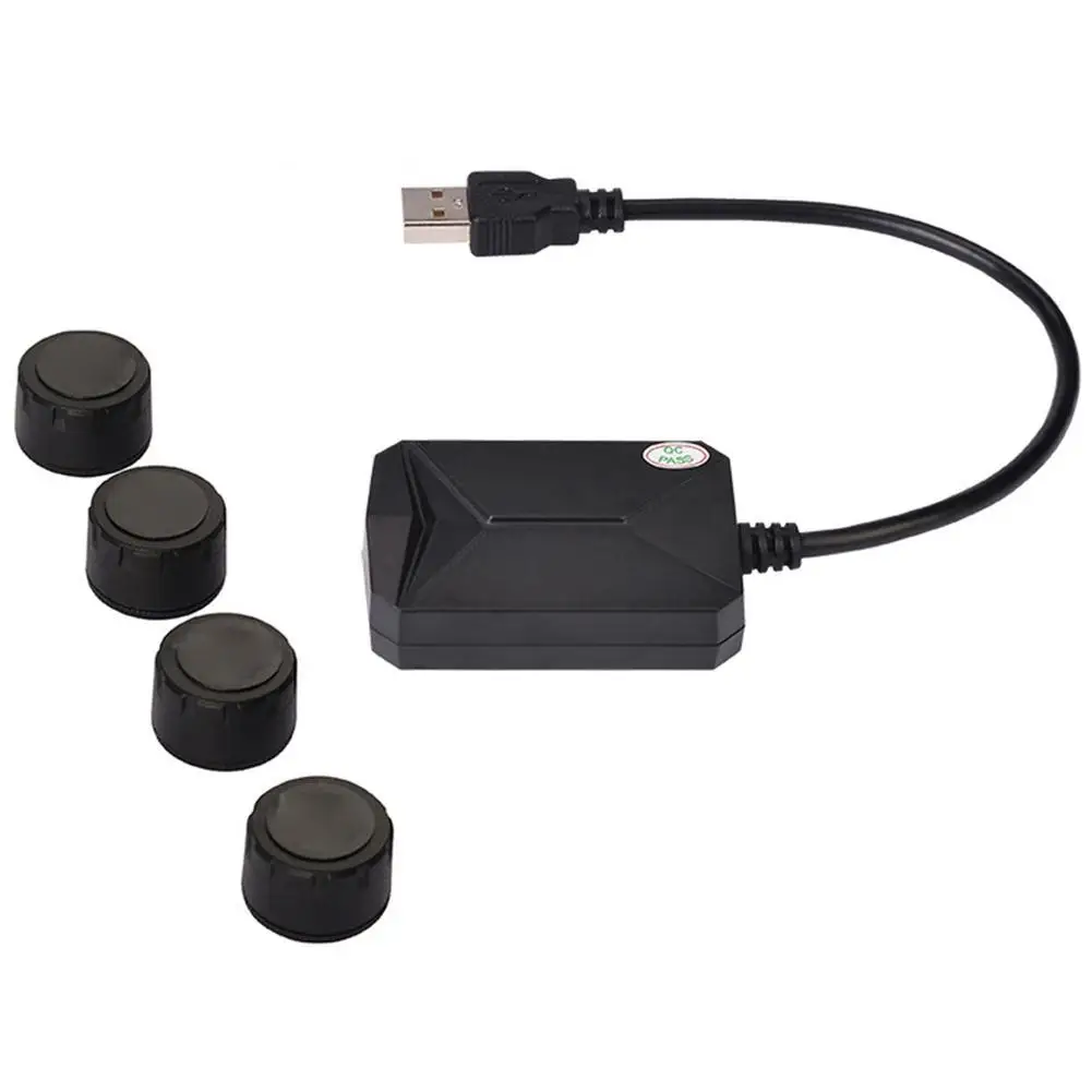 Для большинства автомобилей USB Android TPMS автомобильный монитор давления в шинах с 4 внешними датчиками беспроводной передачи поставляется - Тип: USB TPMS