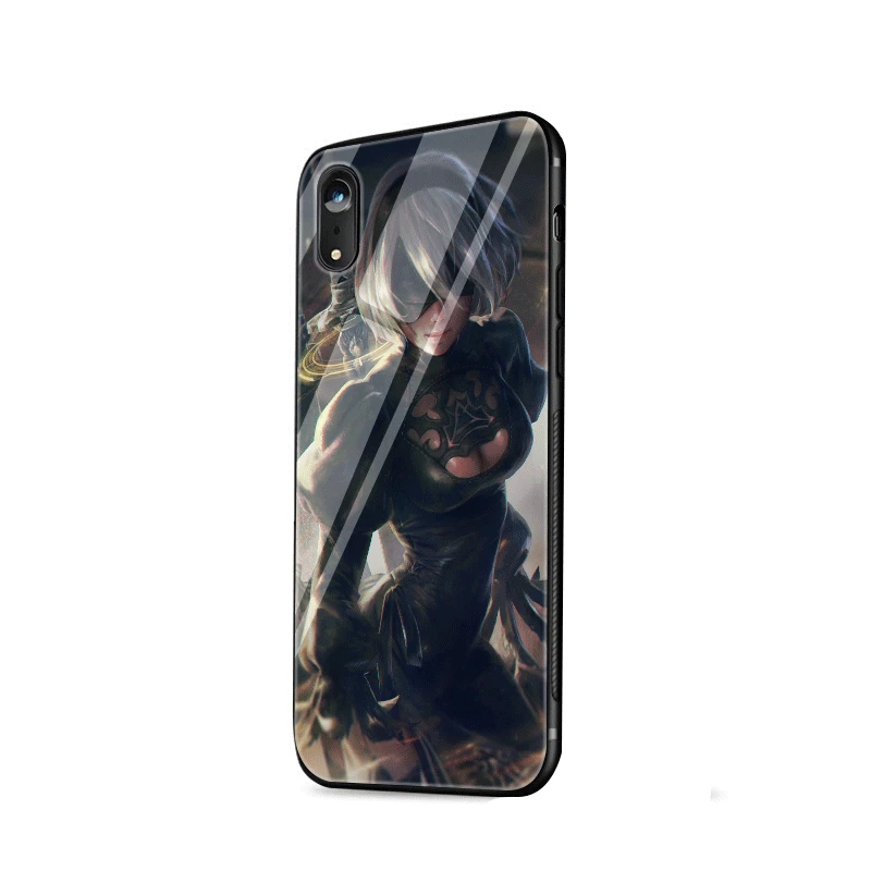 Стеклянный чехол для телефона iPhone 6 6s 7 8 Plus X XR XS Max 5 S 5 SE чехол NieR Automata - Цвет: G3