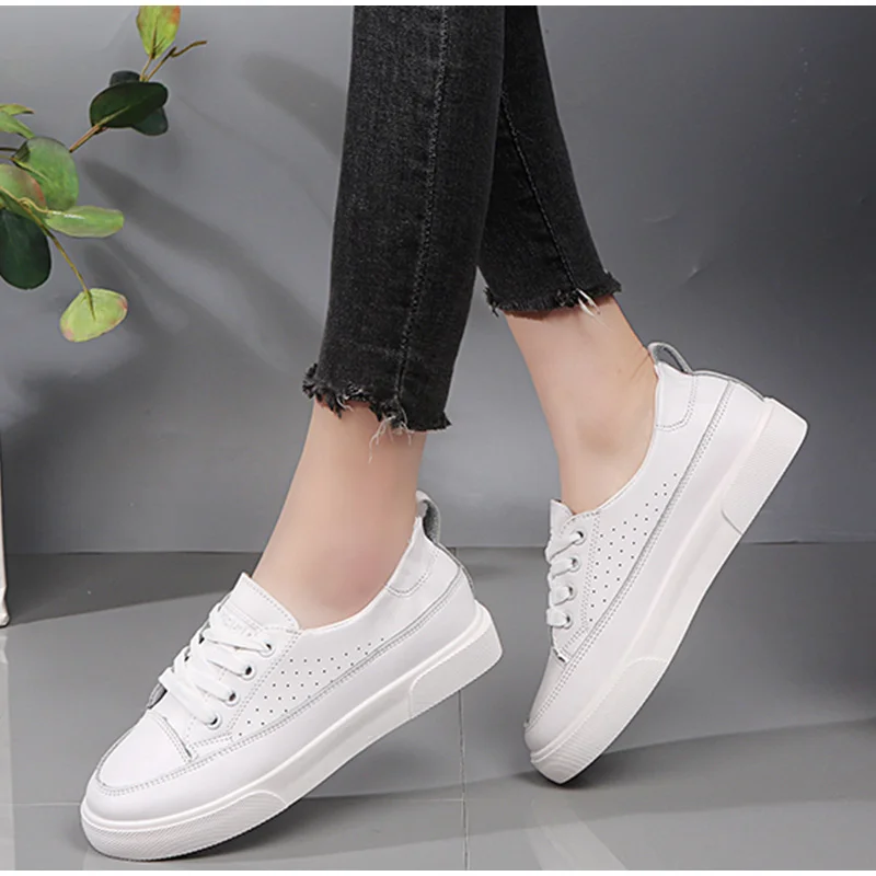 Женские кроссовки на плоской платформе со шнуровкой; повседневная ...