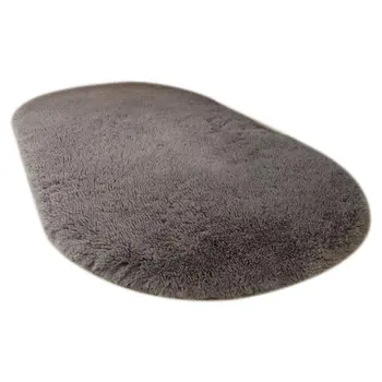 

Ellipse Soft Faux Sheepskin Fur Chair Cushion Area Rugs for Bedroom Floor Shaggy Silky Plush Carpet White Bedside Mat
