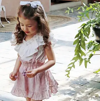 

2020 new girls ruffles shirt summer cotton fashion girls blouse 2-7 years HV354