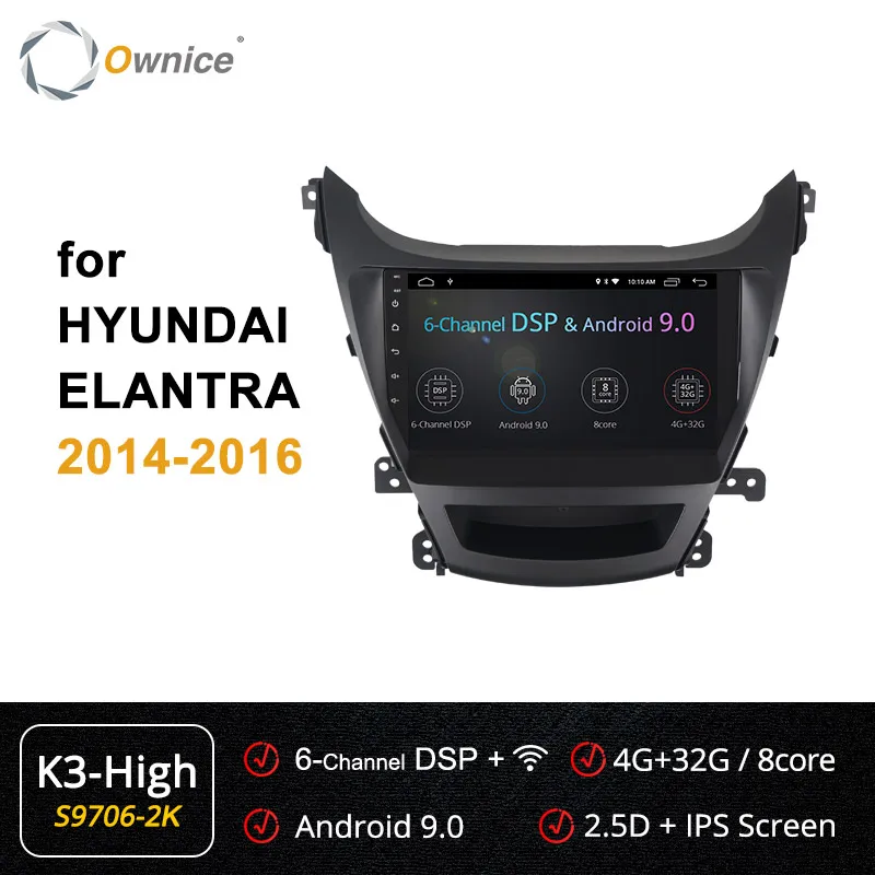 Ownice 360 Panorama Android 9,0 4G LTE SPDIF k3 k5 k6 автомобильный Радио плеер DVD gps для hyundai Avante 2011 2012 2013 - Цвет: S9706-2 K3 HIGH