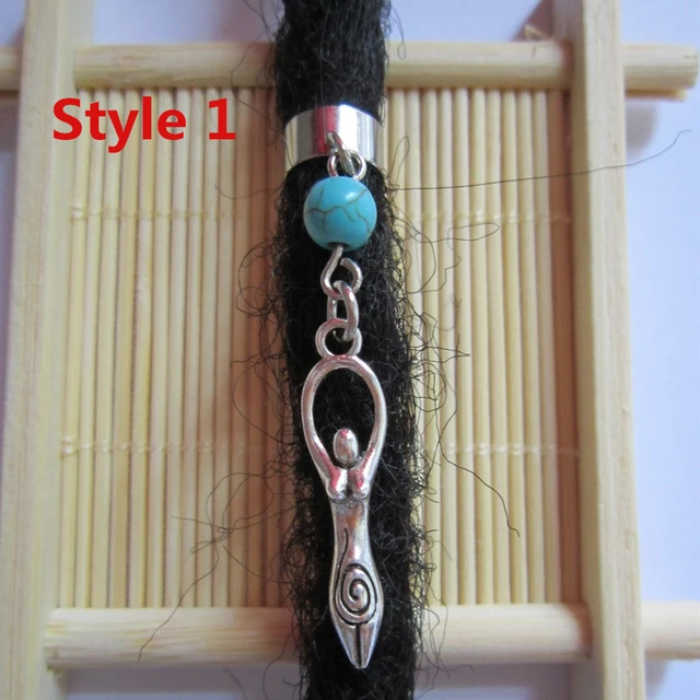 12 Styles Unisex Stone Beads Hair Dreadlock Loc Jewelry Pins Clips