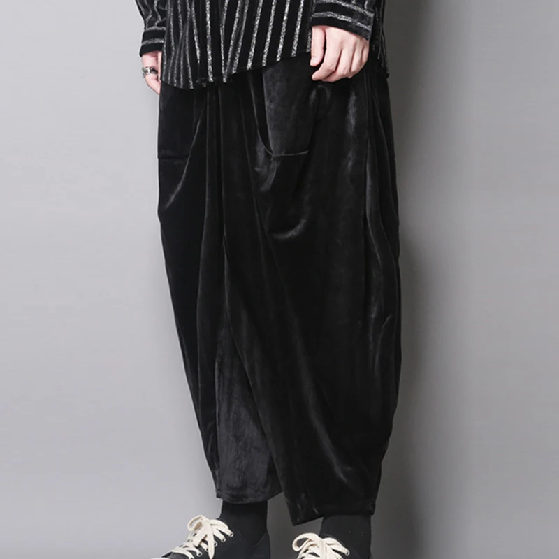 

Dark men's wear design low-grade loose-fitting Flying Squirrel hip-hop Harlan personality casual pants nine-cent wide leg pants