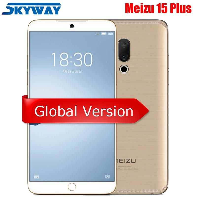 Оригинальный смартфон Meizu 15 Plus 4G LTE 6 ГБ 64 Гб Exynos 8895 Восьмиядерный 5 95 &quot2560x1440P