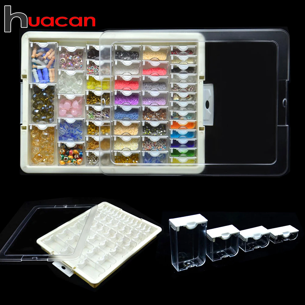 Huacan 新ダイヤモンド塗装収納ボックスアクセサリー 5d diy ダイヤモンド刺繍モザイクツール