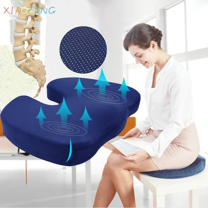 

Non-Slip Orthopedic Memory Foam Seat Cushion Slow Rebound for Office Chair Car Hip Support Coccyx Protect Health Care Cushion
