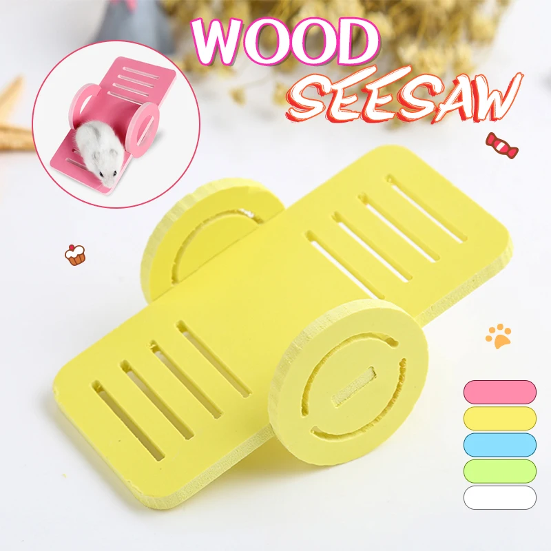 Игрушки для небольшого животного хомяка деревянный мост Seesaw Крыса Мышь попугай Измельчить зубы