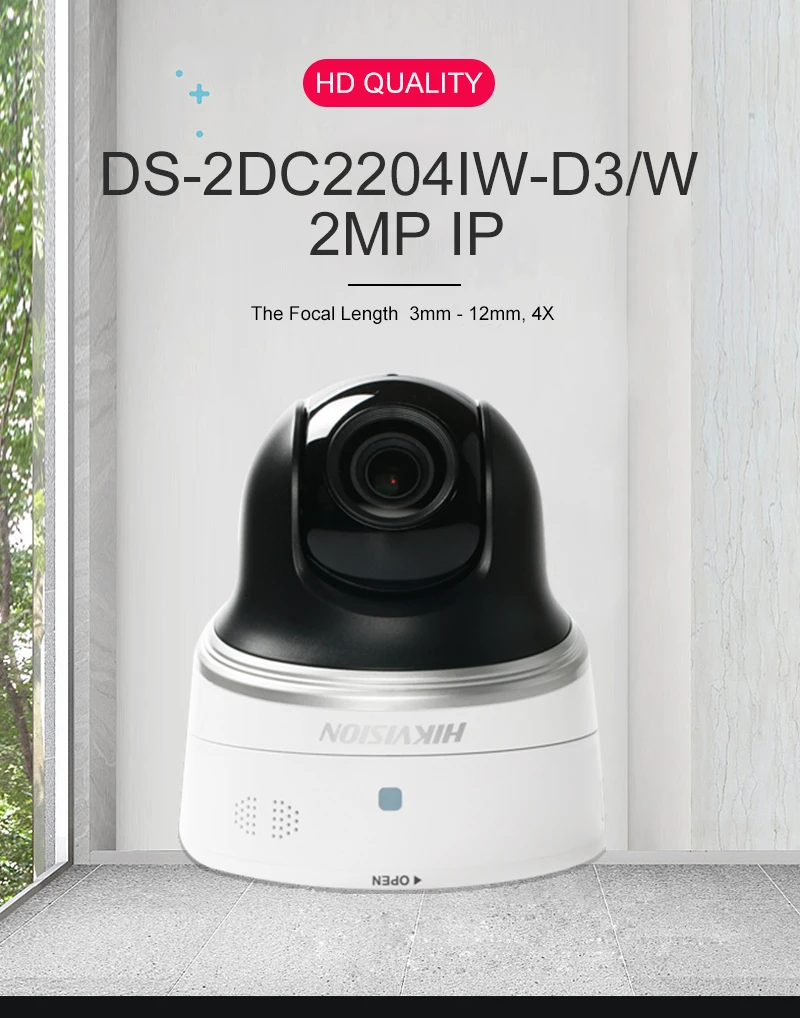 HIKVISION DS-2DC2204IW-D3/W 2MP IP камера WiFi мини-ptz-камера с ИК 30 м Поддержка ONVIF/SD слот для карты P2P мобильное приложение управления