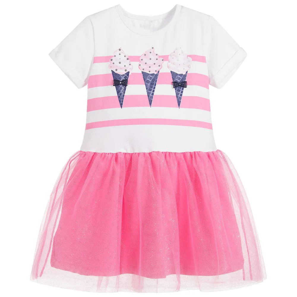 Платье с цветочным рисунком для маленьких девочек платье принцессы с животным узором детская одежда Хлопковое трикотажное детское праздничное платье для девочек от 2 до 7 лет