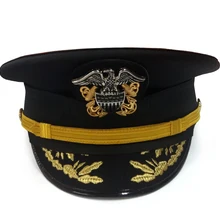 Американский военный адмирал шляпы капитан моряк Шляпа высокое качество один/двойной черный белый Пшеница представление шапки