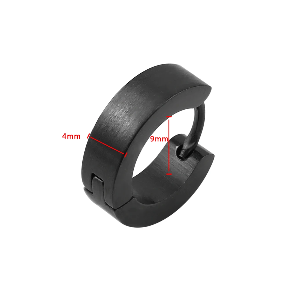 Stainless Steel Hoop Earrings for Women Men Black Rose Gold Plated Circle Round Earring Geometric Classic Cartilage Earrings