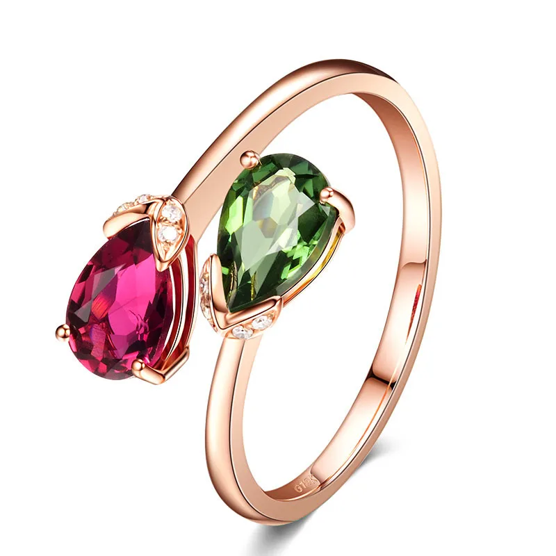 Rose gold Ataullah кольца с драгоценными камнями, дизайнерское кольцо в виде капли, покрытое розовым золотом 18 К, Стерлинговое Серебро, 925 ювелирное изделие, регулируемое для женщин, подарок RW131 - Цвет камня: Rose gold