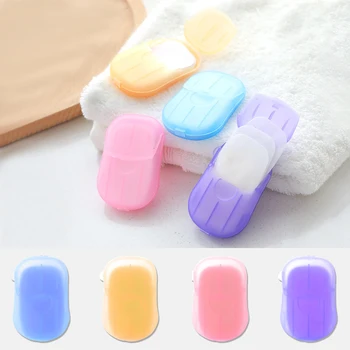 

Portable Travel Soap Paper Washing Hand Bath Clean Scented Slice Sheets 20pcs Disposable Box Soap Mini Paper Soap for Outdoor