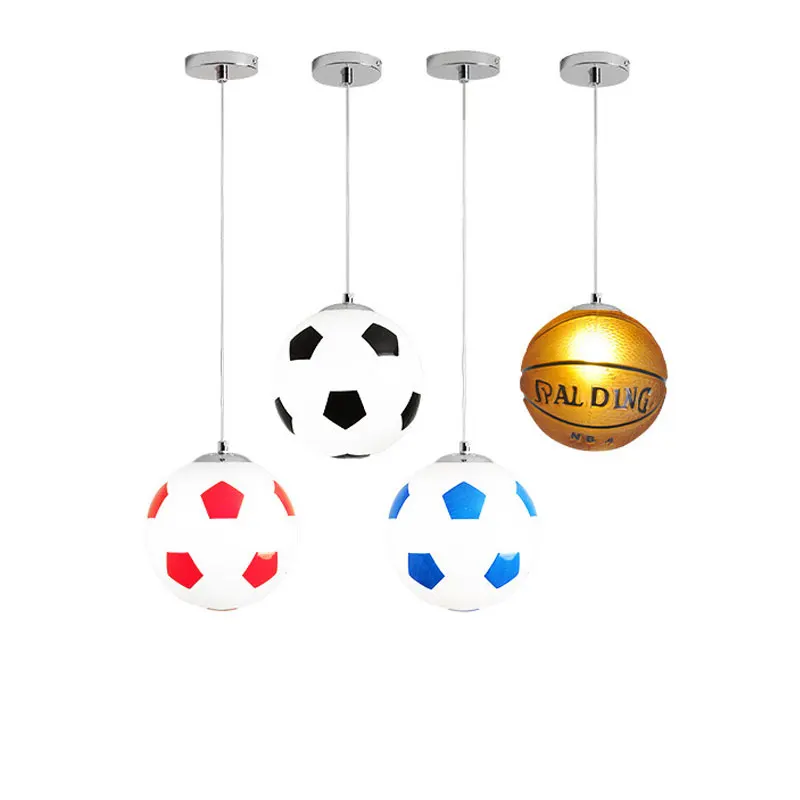 

Стеклянные подвесные светильники с футбольным мячом, современные светодиодные подвесные светильники для гостиной, детской комнаты, кухни, осветительные приборы, декор для бара и лофта