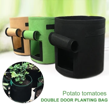 

Potato Grow Pot Double Door Vegetable Tomato Planting Bag Plant Grow Bag Nonwoven Balcony Garden Patio Storage Container Spring