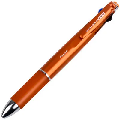 orange 1pcs 1 шт. Зебра-пятью цветными многофункциональная ручка 0,7 мм B4SA3 4-цветной шариковая ручка с зажимом(красного, голубого, зеленого и черного цветов, на возраст)+ 0,5 мм автоматического карандаша - Цвет: orange 1pcs