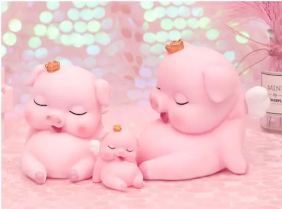 Коробка Moeny, мультяшная розовая коробка Moeny, свинья, копилка, милая фигурка собаки с короной, украшение на стол, милый кролик, коробка Moeny
