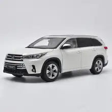 1/18 Масштаб Toyota Highlander белый Литье под давлением автомобильные модельные игрушки, коллекционные подарки