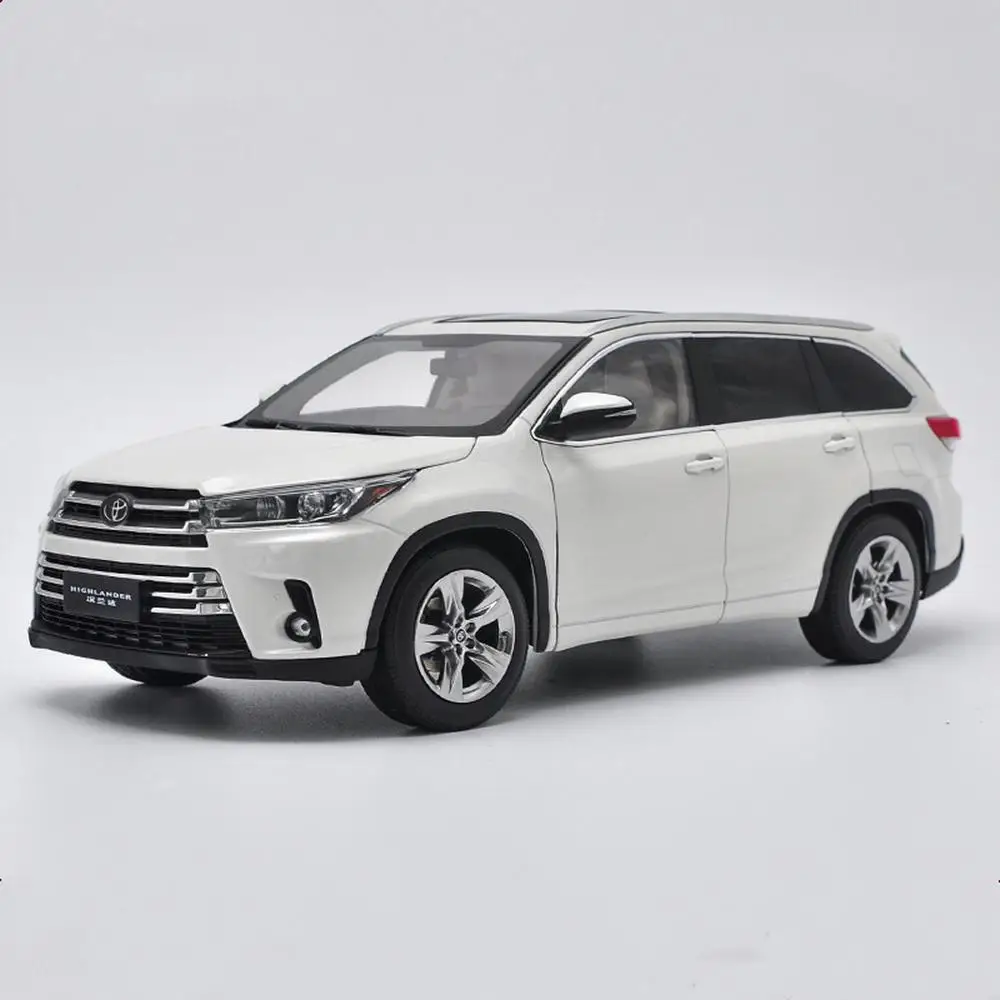 1/18 Масштаб Toyota Highlander 2018 белая литая модель автомобиля коллекционная игрушка
