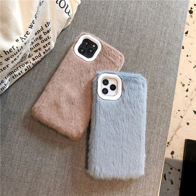 GlamPhoneCase сплошной цвет плюшевый чехол для телефона для iPhone11Pro/Max X XS Max XR Мягкий силиконовый чехол для iPhone11 7 8 6 6s Plus