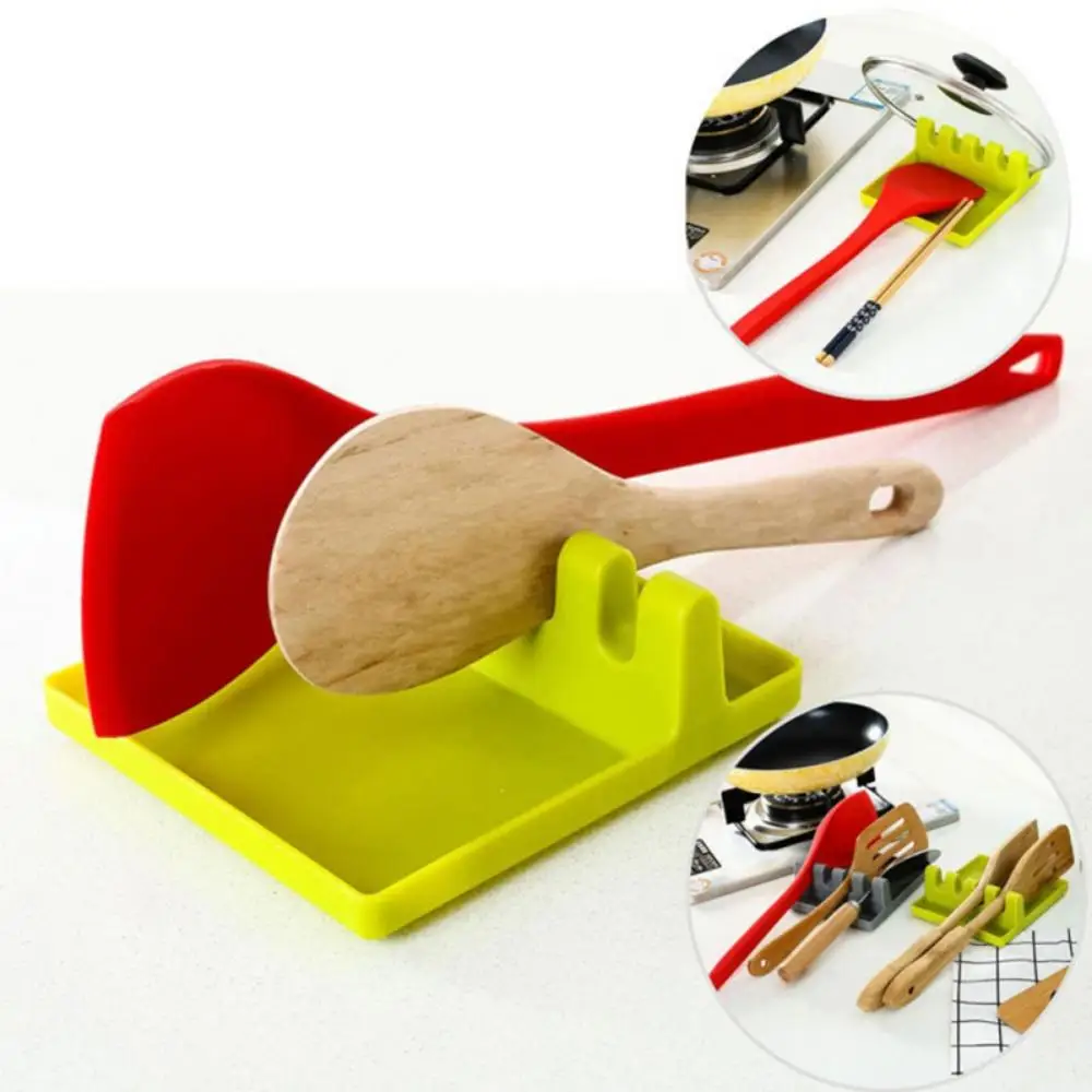 

Kitchen Silicone Utensil Rest, Suitable For Cooking Dining Table Stove Top Fork BBQ Brushes Tongs And Kitchen Utensils