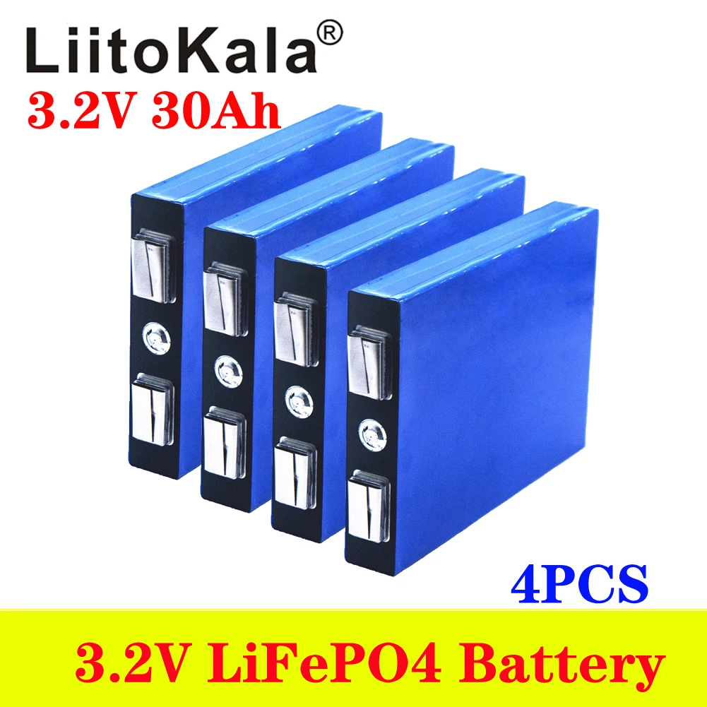 4 шт. LiitoKala LiFePo4 3 2 V 30AH 5C литиевая батарея для diy 12V lifepo4 e-bike e scooter wheel chair AGV автомобиль