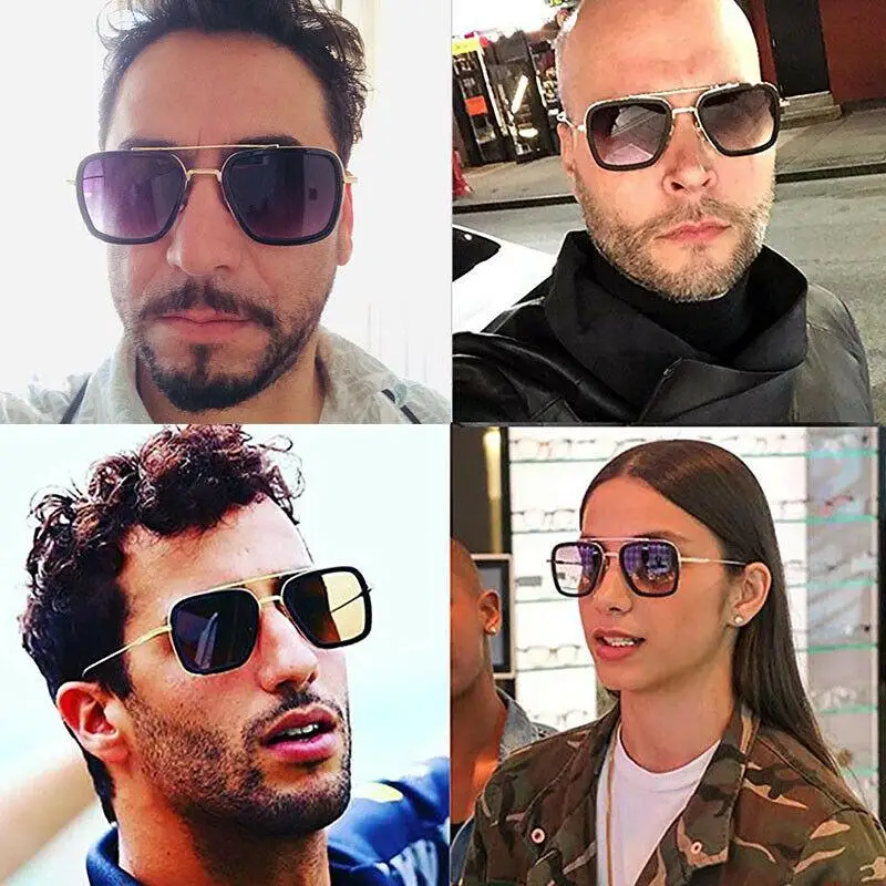 Sikygum, Tony Stark, Железный человек, солнцезащитные очки, мужские, металлическая оправа, солнцезащитные очки, мужские, унисекс, солнцезащитные очки, женские, UV400, солнцезащитные очки, gafas de sol