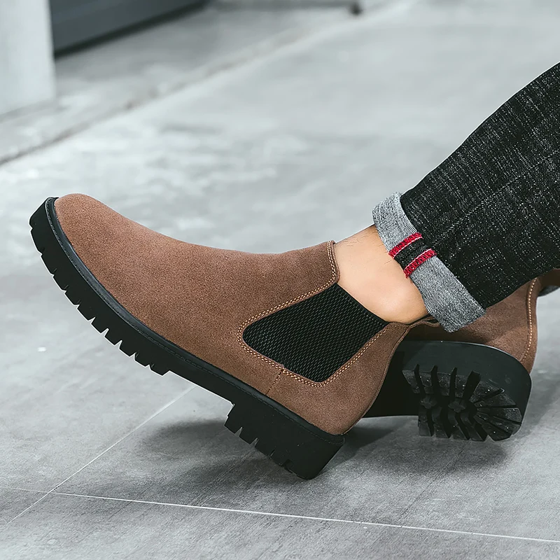 Miniske-Botas Chelsea de piel auténtica para hombre, calzado cálido de  felpa, color negro, invierno, 2019 _ - AliExpress Mobile