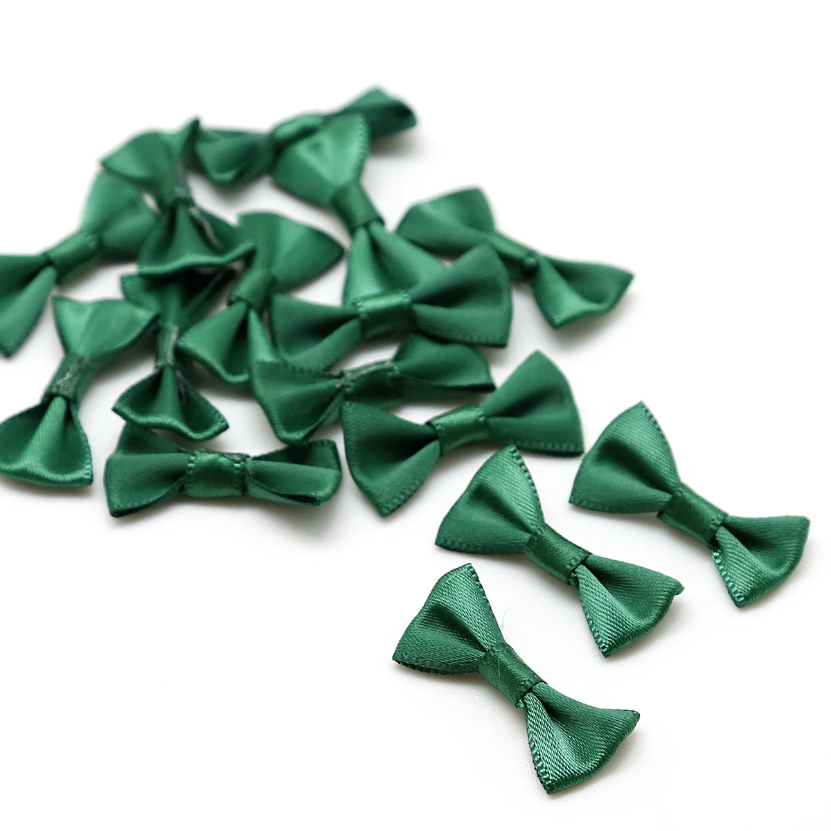 Dark Green 25 шт., сатиновая лента, бант, Подарочная посылка для рукоделия, бант ручной работы, свадебное украшение, скрапбукинг, украшение для шитья, аксессуары для рукоделия - Цвет: Dark Green