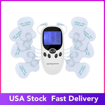 

US STOCK Tens Unit Machine EMS Muscle Stimulation Back Pain Relief Pulse Massager Digital Tens Acupuncture with 4 Electrode Pads