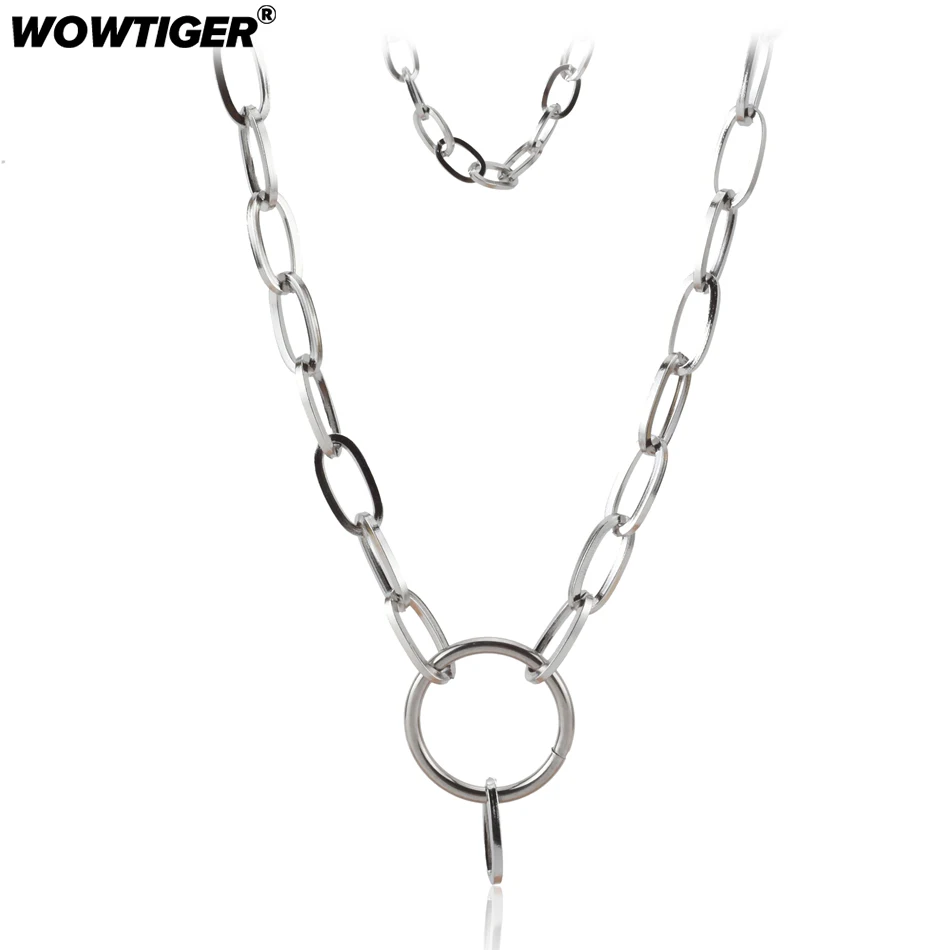 WOWTIGER Новое модное ожерелье из нержавеющей стали с двойной цепочкой, Женское Ожерелье, женские праздничные пляжные украшения