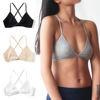 

Brassiere Wireless Cotton Comfortable Bralette Deep V Triangle Cup Elastic Seamless Wire Sexy Bra French Style Hot Sale 1PC