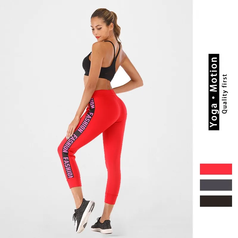 

Women Thicken Elastic Yoga Pants Striped Leggings Fitness High Waist Push Up Capris Gym Clothing Track Run Workout Sports Wear