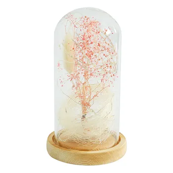 

Gypsophila Glass Light Decor Birthday Gift Beauty and the Beast Rose W/Fallen Petals in a Glass Home Decoration Gift 3 Colors