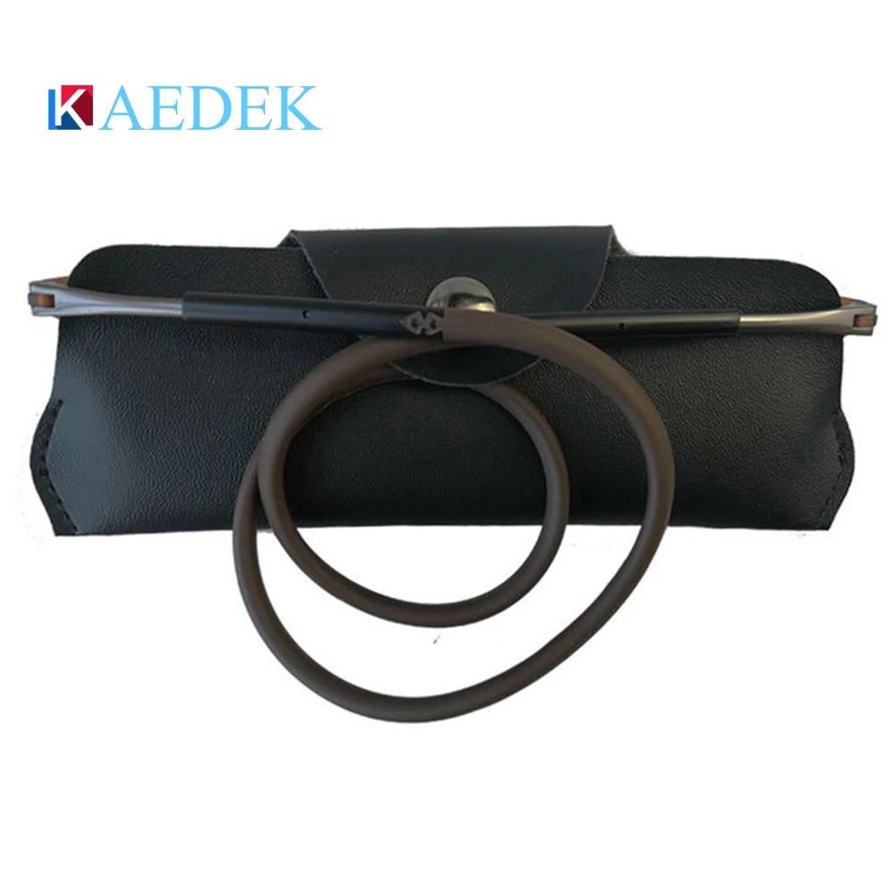 Unisex Hanging Neck Folding set box portable hanging belt buckle Leather glasses case for glasses case
