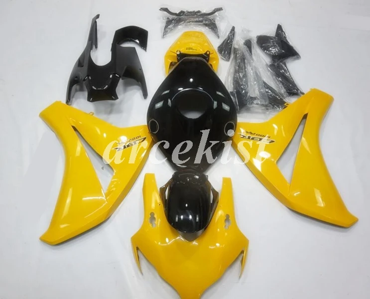 4 подарки литья под давлением ABS Полный обтекатели наборы пригодный для Honda CBR1000 CBR1000RR 08-11 2008 2009 2010 2011 цвет: желтый, черный