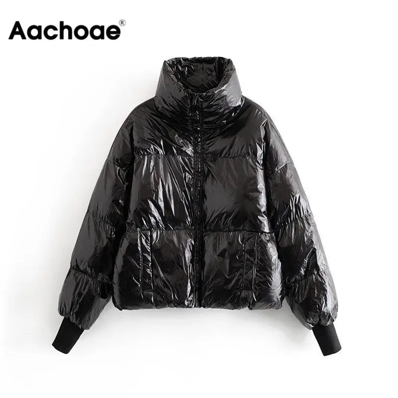 Женская зимняя теплая парка Aachoae однотонная свободная повседневная куртка со