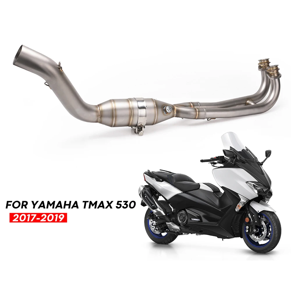Exhaust System for Yamaha TMAX530 TMAX500 2017-2019 Motorcycle Exhaust Pipe Slip On 51 mm Header Mid Link Pipe with Modified Cat - - Racext 17